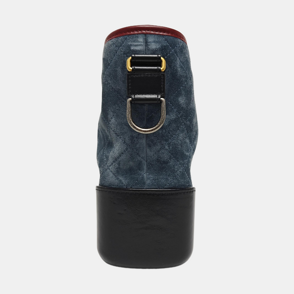 GABRIELLE Medium Quilted Suede Blue