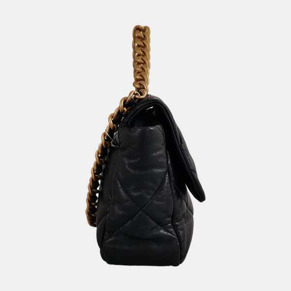 CHANEL 19 Large Quilted Lambskin Black