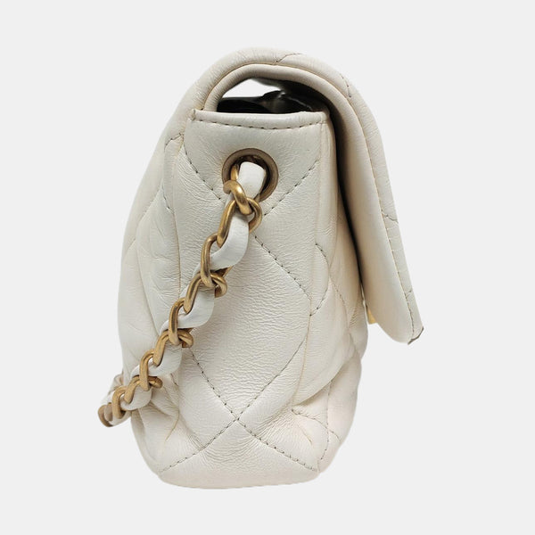 Quilted Lambskin White
