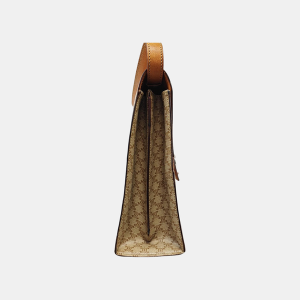 Coated Canvas Shoulder Bag Beige
