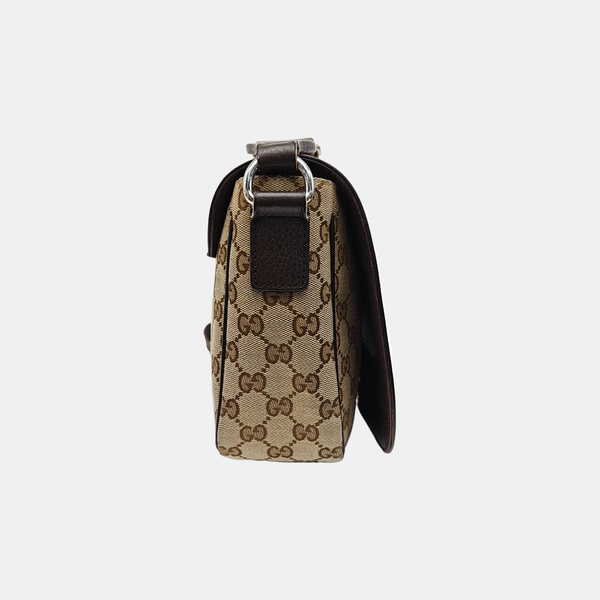 Monogram Canvas Shoulder Bag Brown