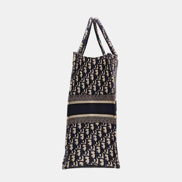 Book Tote Large Oblique Canvas Beige