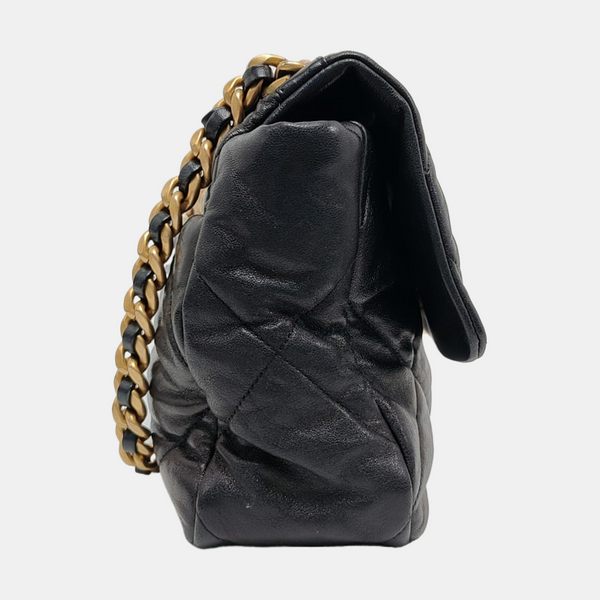 CHANEL 19 Large Quilted Lambskin Black