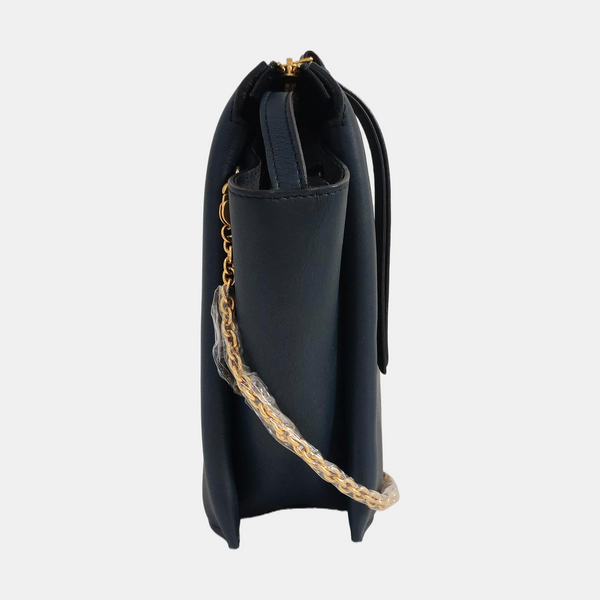 Authenticated pre-owned TRI FOLD Calfskin Blue - Shoulder Bag at Looply