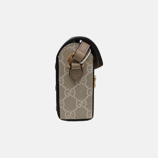 Authenticated pre-owned Horsebit 1955 Mini Monogram Coated Canvas White - Shoulder Bag at Looply