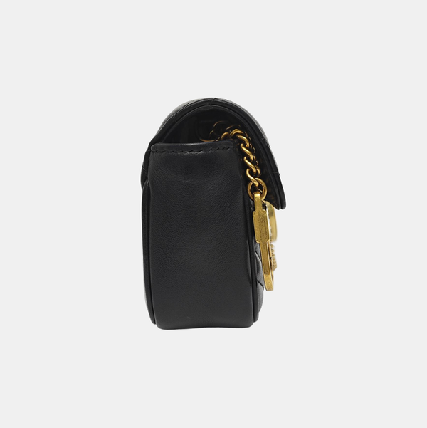 GG Marmont Mini Quilted Calfskin Black