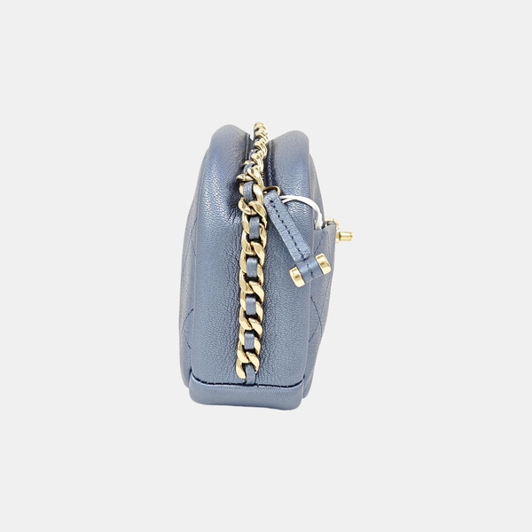 Quilted Lambskin Shoulder Bag Blue