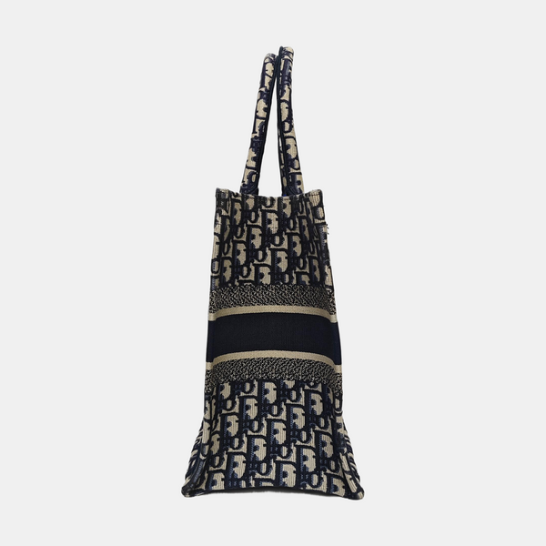 Book Tote Medium Oblique Canvas Blue