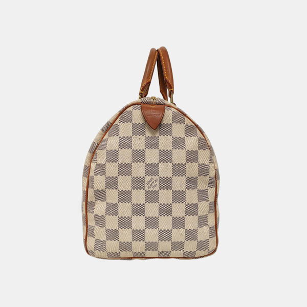 SPEEDY 30 Damier Azur Coated Canvas White