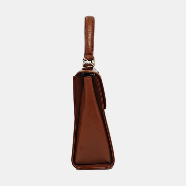 Calfskin Top Handle Bag Brown
