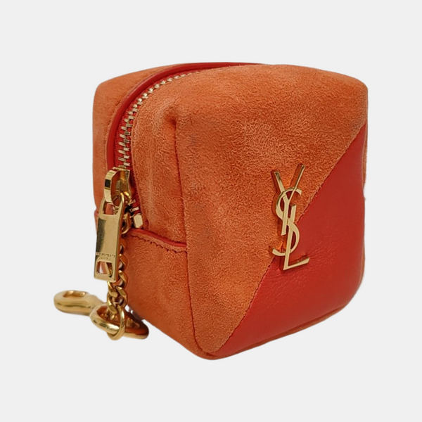 MONOGRAM BLOGGER Quilted Suede Pink Coin Purse