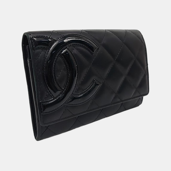 Authenticated pre-owned CAMBON Quilted Calfskin Black Wallet - Wallet at Looply