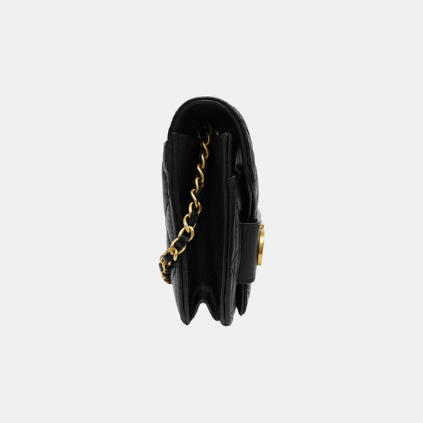 Quilted Calfskin Shoulder Bag Black