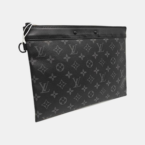 Monogram Coated Canvas Clutch Black