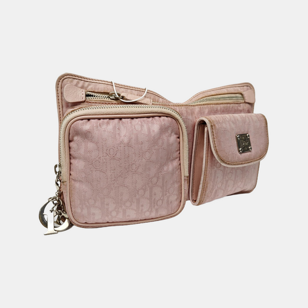 Oblique Canvas Belt Bag Pink
