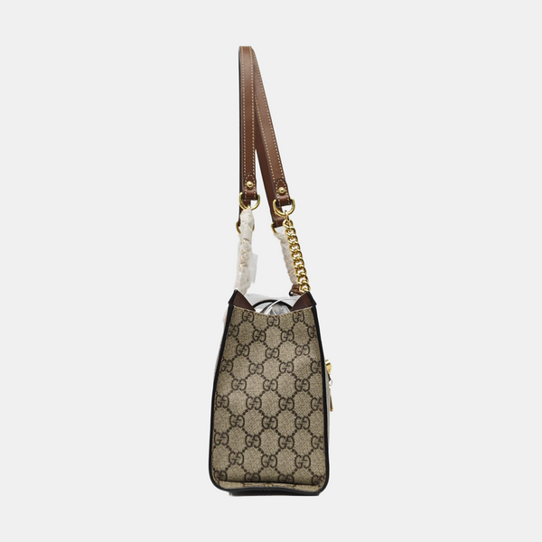 Padlock Small Monogram Coated Canvas Beige