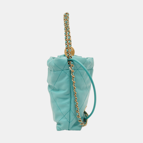 CHANEL 22 Mini Quilted Calfskin Blue