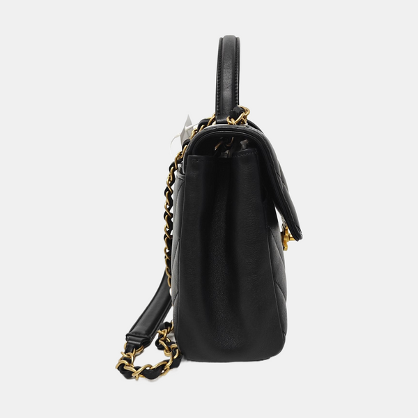 Quilted Calfskin Shoulder Bag Black