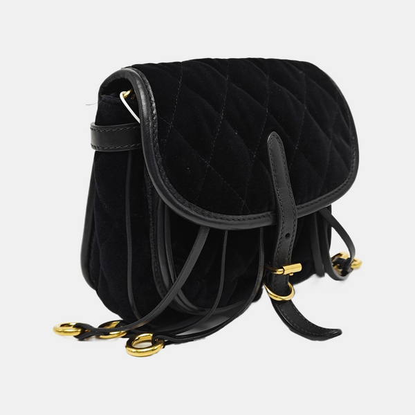 Belt Bag Quilted Velvet Black