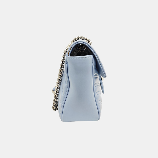 GG Marmont Medium Quilted Calfskin Blue