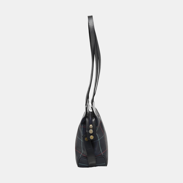 Coated Canvas Shoulder Bag Blue