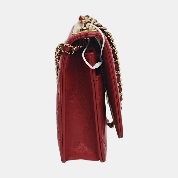 WOC Quilted Lambskin Red