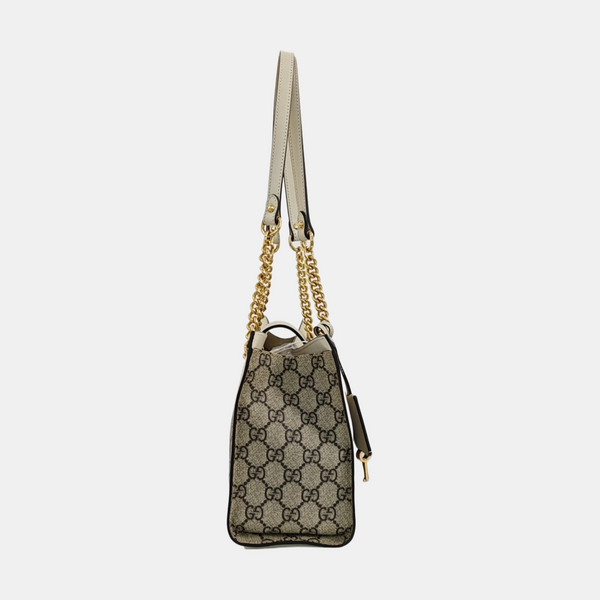 Padlock Small Monogram Coated Canvas Beige