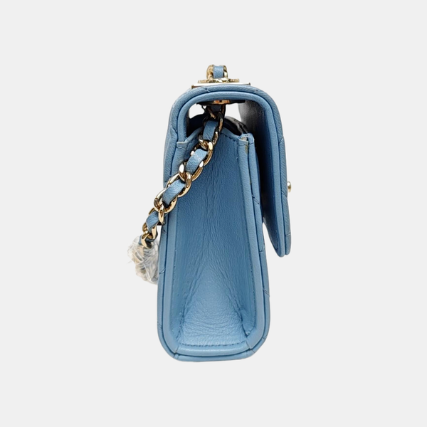 TRENDY CC Quilted Lambskin Blue