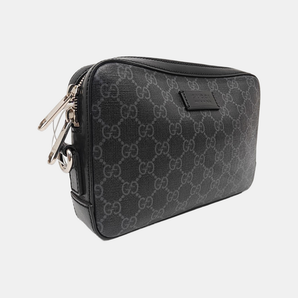 GG Supreme Small Monogram Coated Canvas Black