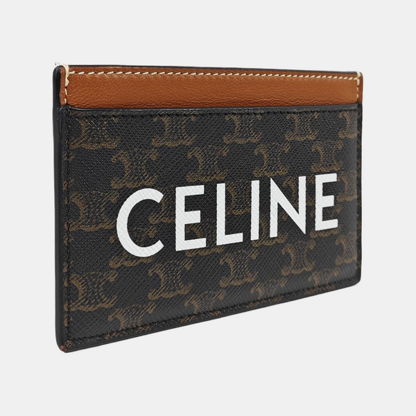 Coated Canvas Card Holder Brown