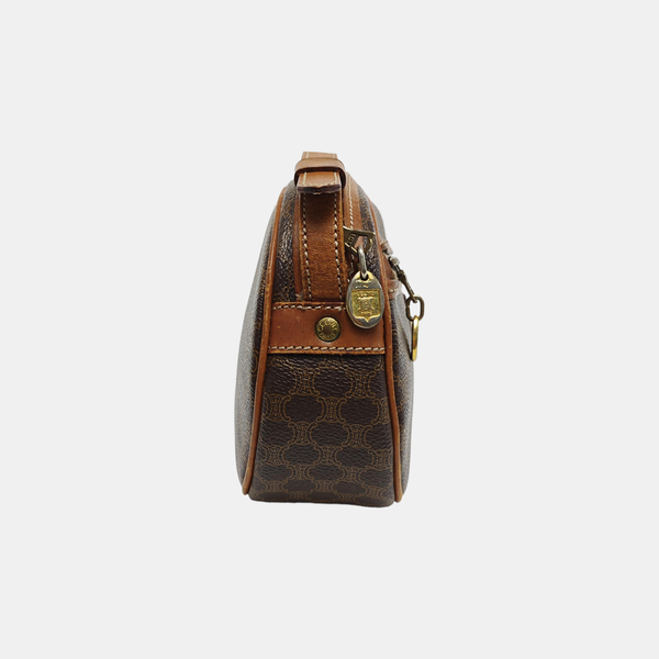 Coated Canvas Shoulder Bag Brown