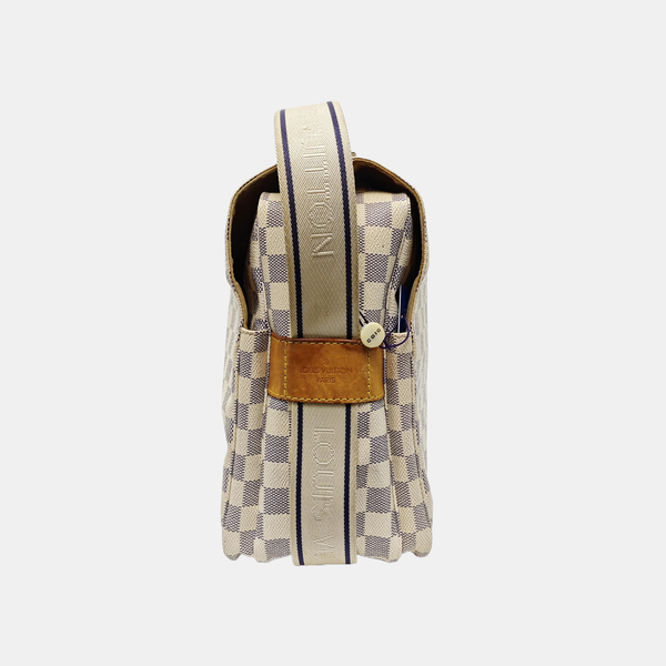 NAVIGLIO Damier Azur Coated Canvas White