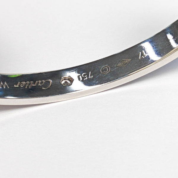 LOVE 18k White Gold Silver Bangle