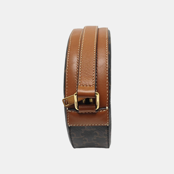 Coated Canvas Crossbody Bag Brown