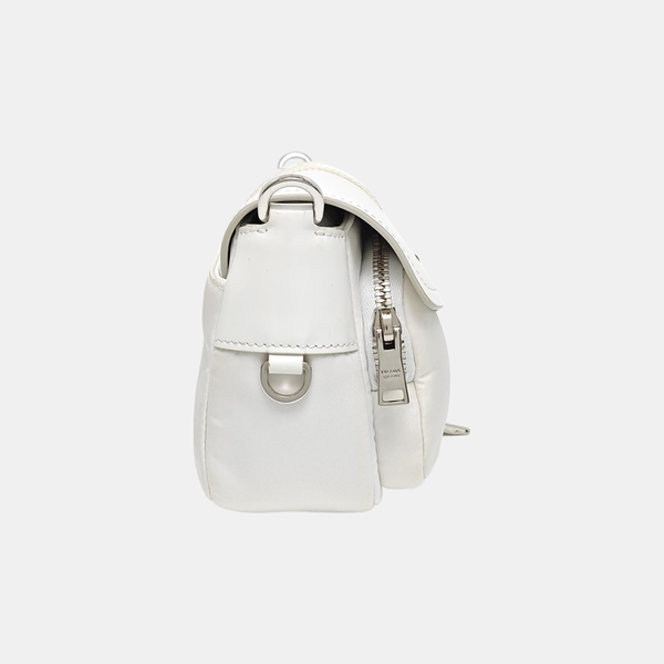 Fabric Shoulder Bag White