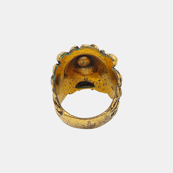 Lion Head Metal Gold Ring EU 62