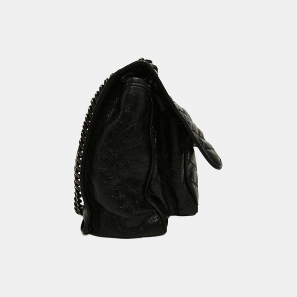 NIKI Medium Chevron Calfskin Black