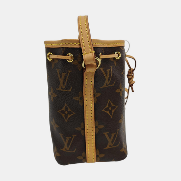 Authenticated pre-owned NÉONOÉ Nano Monogram Coated Canvas Brown - Bucket Bag at Looply