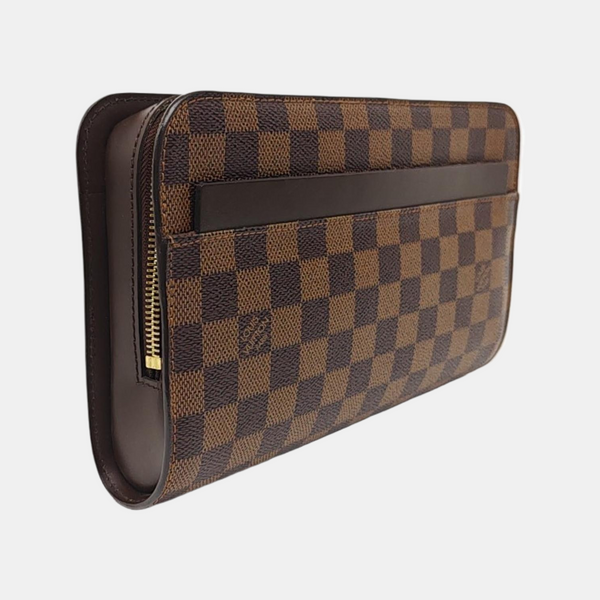 SAINT LOUIS Damier Ebene Coated Canvas Brown