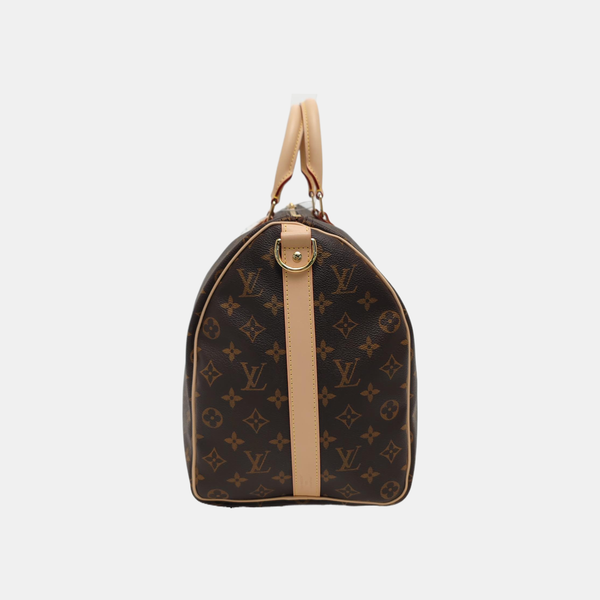 KEEPALL 45 Monogram Coated Canvas Brown