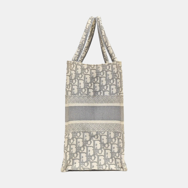 Book Tote Medium Oblique Canvas White