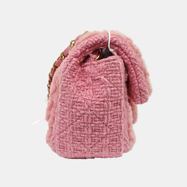 CLASSIC FLAP Mini Quilted Sheepskin Red