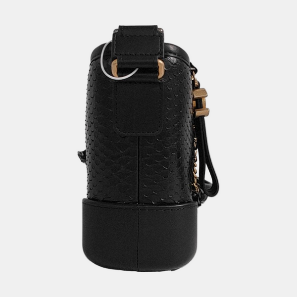 GABRIELLE Small Python Black