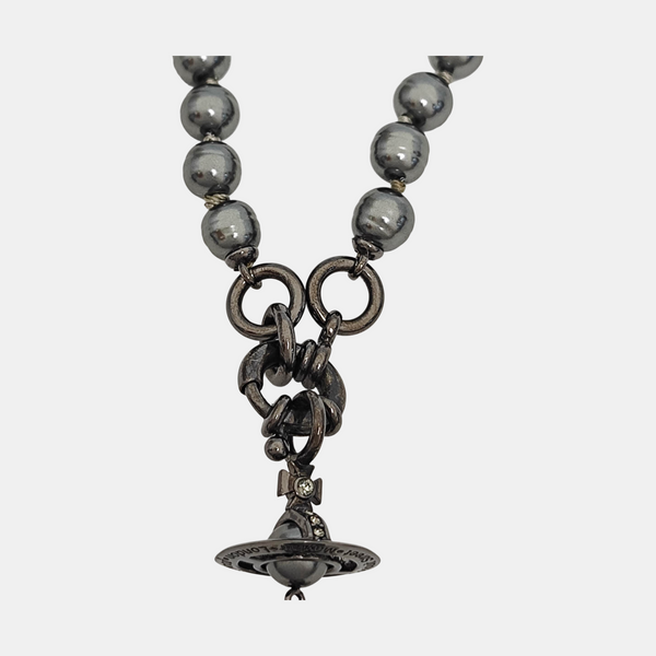 Faux Pearl Gray Necklace