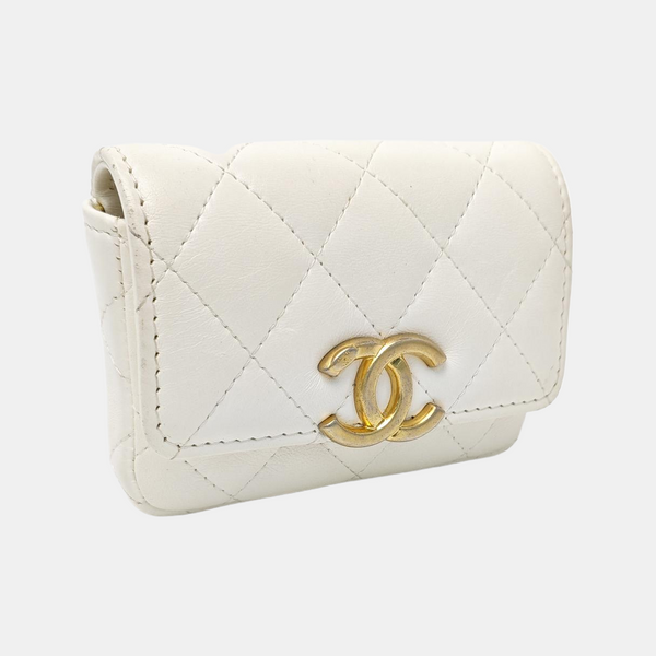 Quilted Calfskin Belt Bag White