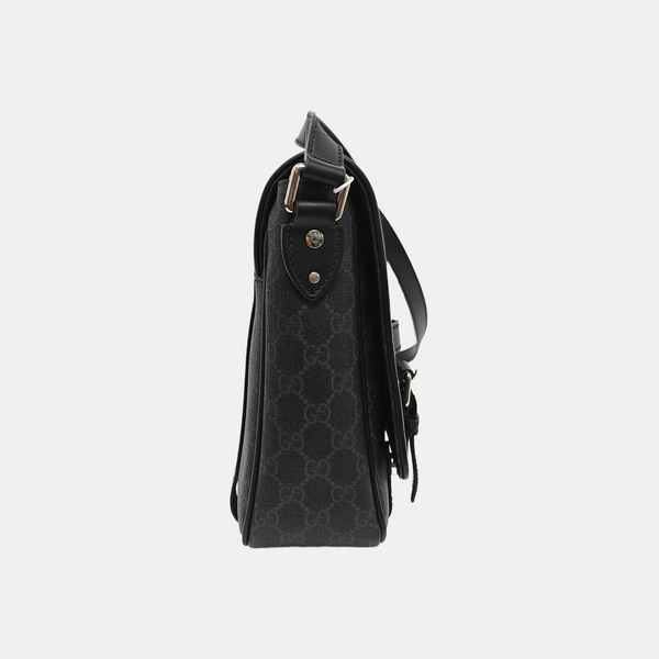 Monogram Coated Canvas Shoulder Bag Black