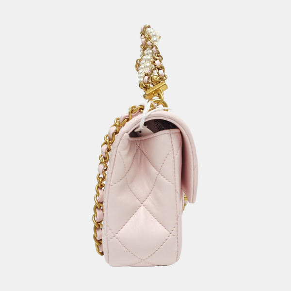 Quilted Lambskin Crossbody Bag Pink