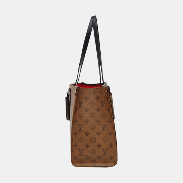 Authenticated pre-owned ONTHEGO MM Monogram Coated Canvas Brown - Tote Bag at Looply