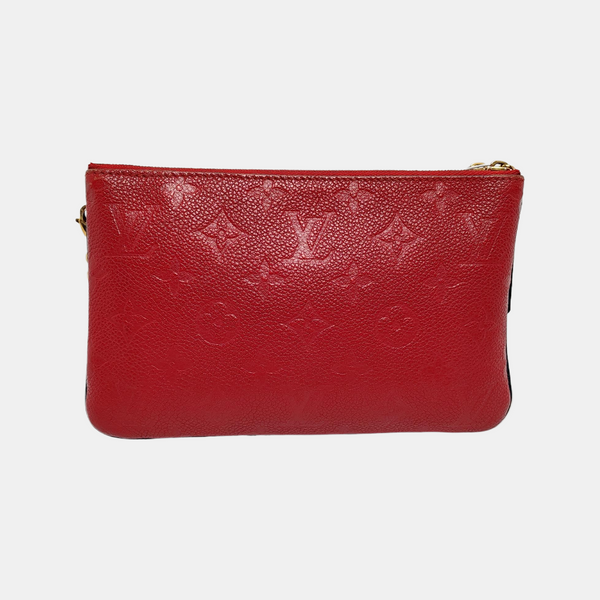 DOUBLE ZIP Monogram Calfskin Blue