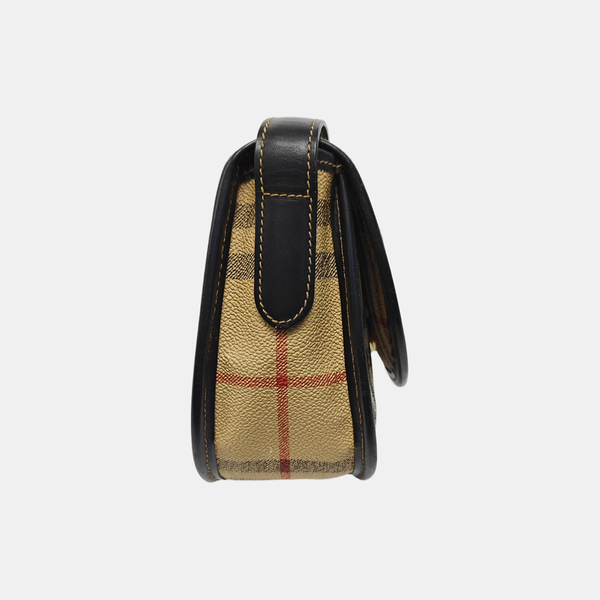 Coated Canvas Shoulder Bag Black